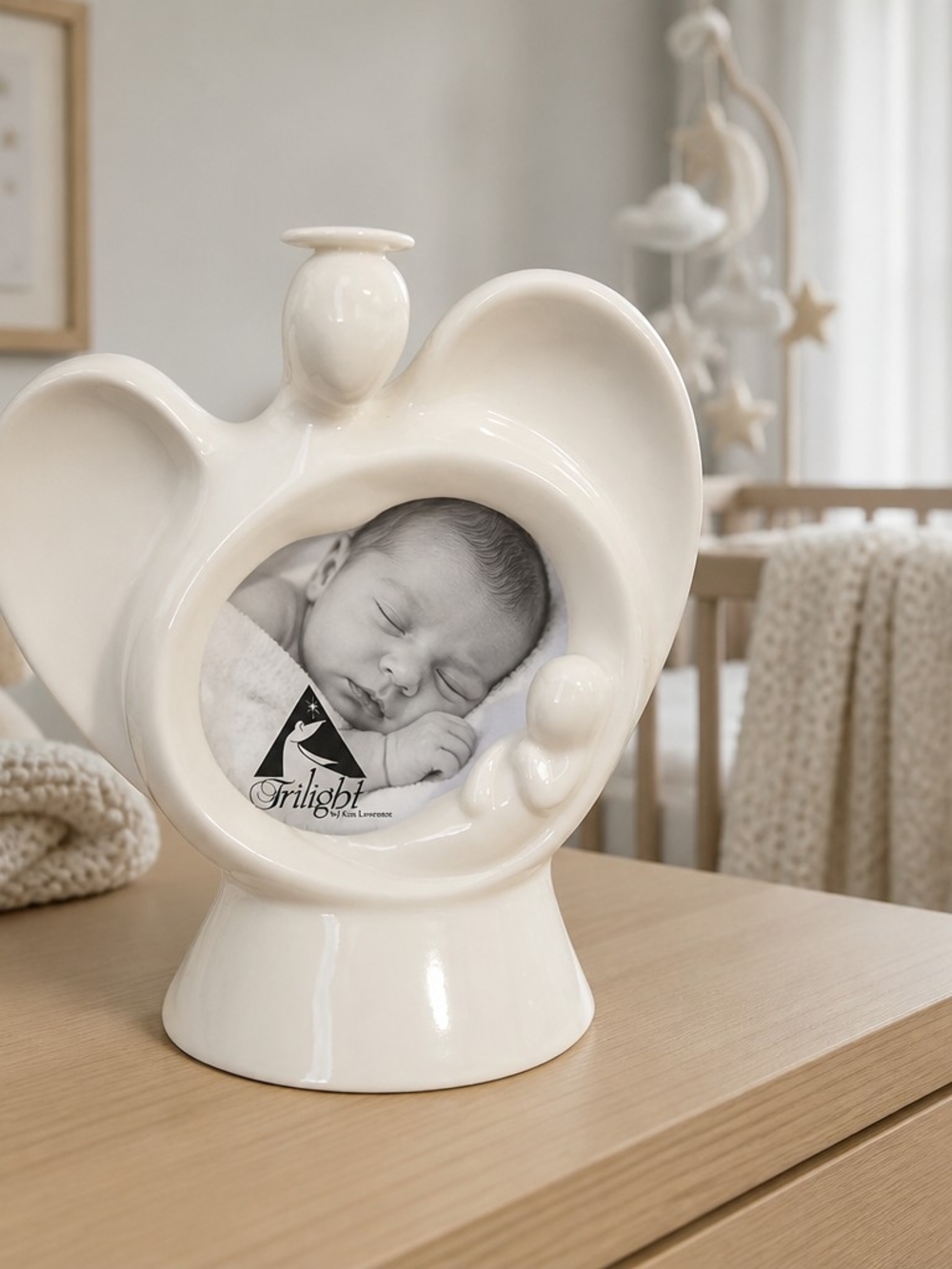 Ceramic Angel Photo Frame - Cream
